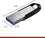 SANDISK 128GB Ultra Flair USB 3.0 Flash Drive, SDCZ73-128G-G46, Black - Image 2