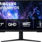 Samsung 27" Odyssey G5 (G51F) Gaming Monitor - QHD (1440P), 180Hz, 1ms, AMD FreeSync, HDR10, Height Adjustable Stand, Black Equalizer, Virtual Aim Point, Auto Source Switch+, LS27FG512ENXZA