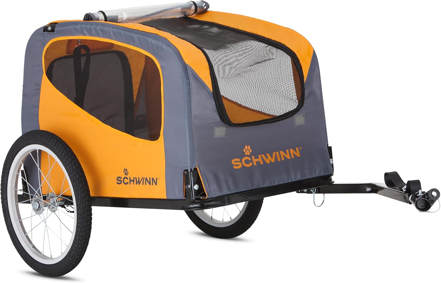 Schwinn-13-SC315-Rascal-Bike-Pet-Trailer-For-Small-and-Large.jpg Schwinn 13-SC315 Rascal Bike Pet Trailer, For Small and Large Dogs, Lightweight, Tow with Bicycle, Up to 50 lbs. Small, Orange/Grey - Image 1