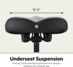 Schwinn Comfort Bike Seat, Quilted or Foam Padded Bike Saddle, Various Styles, Weather-Resistant Cover, Easily Attaches to Most Standard Seatposts - Image 2