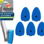 Scotch-Brite Advanced Soap Control Non-Scratch Dishwand Kit, 1 Dish Wand & 5 Sponge Refills, Prevents Soap from Leaking, Leak-Free Guarantee, Best for Nonstick Pots and Pans, Glass, Tubs, & Showers