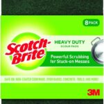 Scotch-Brite Heavy Duty Scouring Pad, Dish Scrubber for Kitchen + Outdoor, 8 Scrub Pads for Uncoated Pots and Pans, Cast Iron Cooktops, Grill Grates, Oven Racks, & BBQ, Durable, Long-Lasting