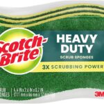 Scotch-Brite Heavy Duty Scrub Sponge, 24 Kitchen Sponges, Designed for Tough Messes in the Kitchen, Lasts 3X Longer*, Best for Cast Iron Skillets, Outdoor Grills, Flexible, Durable & Strong