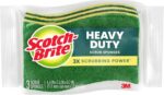 Scotch-Brite Heavy Duty Scrub Sponge, 24 Kitchen Sponges, Designed for Tough Messes in the Kitchen, Lasts 3X Longer*, Best for Cast Iron Skillets, Outdoor Grills, Flexible, Durable & Strong
