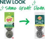 Scotch-Brite Stainless Steel Scrubbers, Scouring Pads for Cleaning Tough Baked-On Messes, Metal Scrubbers for Cleaning Dishes, 3 Scrub Pads - Image 2