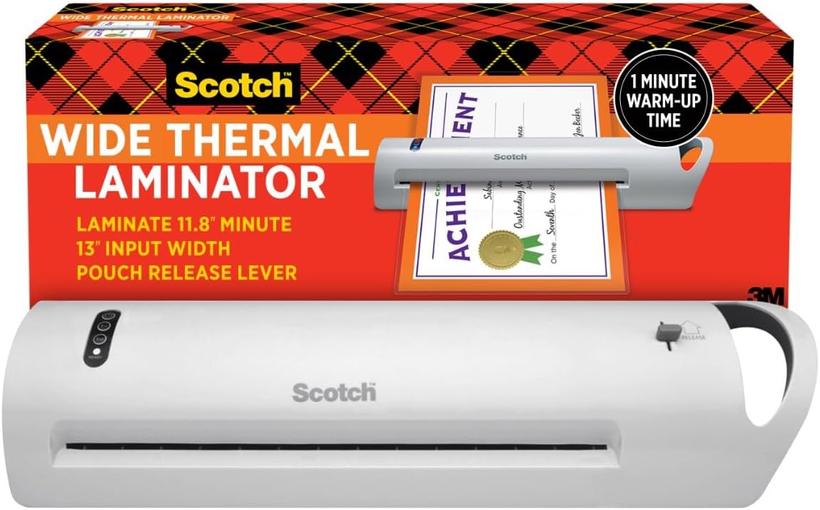 Scotch-Thermal-Laminator-Extra-Wide-13-Inch-Input-Ideal-for.jpg Scotch Thermal Laminator, Extra Wide 13 Inch Input, Ideal for Teachers, Small Offices, or Home (TL1302X) - Image 1