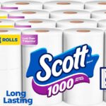 Scott 1000 Trusted Clean Toilet Paper, 32 Rolls, Septic-Safe, 1-Ply Toilet Tissue