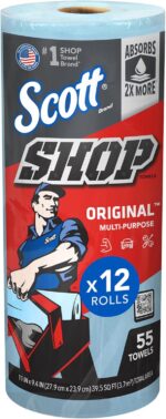 Scott Kimberly-Clark Professional Logistics Supply 75130KC Scott Shop Towels Blue 11 plug X 10,4 plug (27,9cm X 26,4cm), 1 Roll, 55 Per Pack | bike-oils