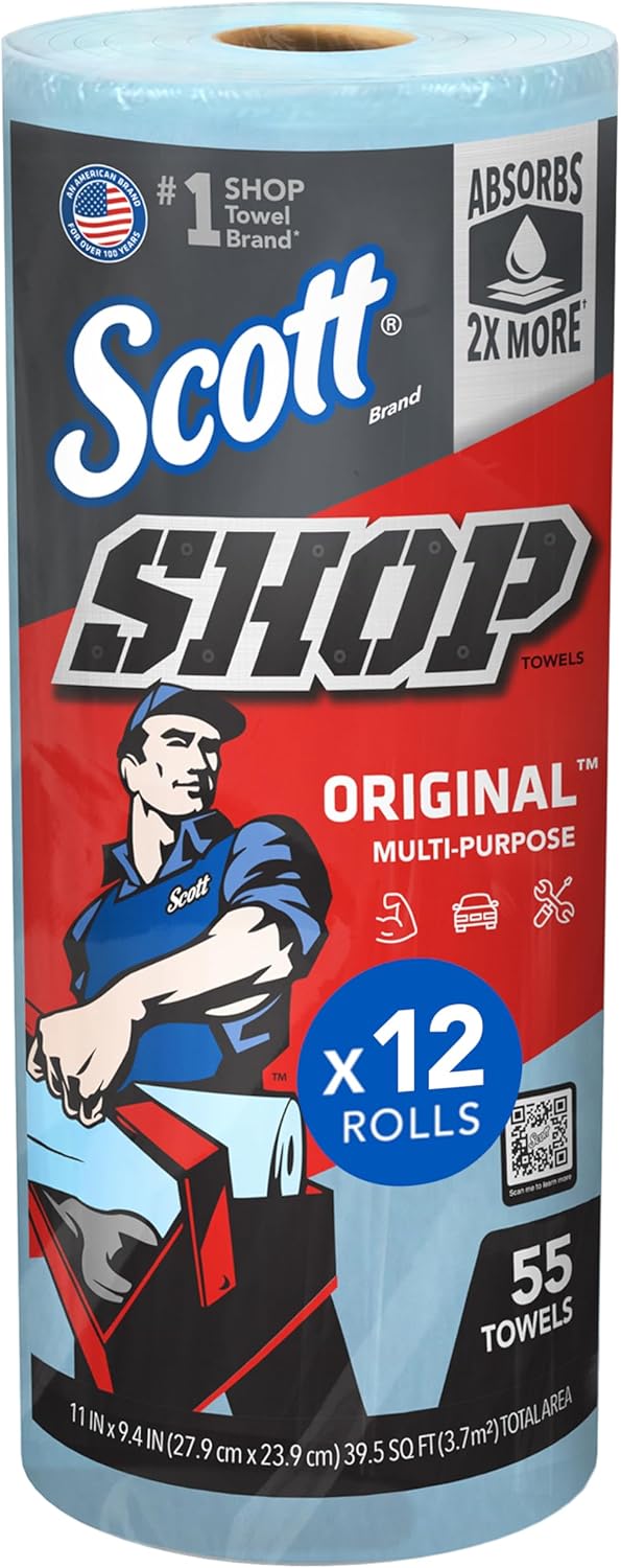 Scott-Kimberly-Clark-Professional-Logistics-Supply-75130KC-Scott-Shop-Towels-Blue.jpg Scott Kimberly-Clark Professional Logistics Supply 75130KC Scott Shop Towels Blue 11 plug X 10,4 plug (27,9cm X 26,4cm), 1 Roll, 55 Per Pack | bike-oils - Image 1