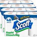 Scott Rapid-Dissolving Toilet Paper, 48 Double Rolls, Septic-Safe, Toilet Paper