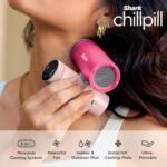 Shark ChillPill – The Only 3-in-1 Personal Cooling System with Fan, InstaChill Cooling Plate & Dry-Touch Mist – Portable, Handheld, Drops Skin Temp Up to 16°F, 10 Speeds, Dragon Fruit, FA022PK - Image 2