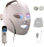 Shark CryoGlow LED Face Mask with Under-Eye Cooling, Anti-Ageing & Blemish Repair, Red & Blue LED, Infrared Light Therapy, USB-C, Remote Control, Storage Bag, Adjustable Straps, Rose Glow, FW312PK