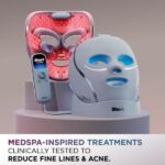 Shark CryoGlow LED Face Mask with Under-Eye Cooling, Anti-Ageing & Blemish Repair, Red & Blue LED, Infrared Light Therapy, USB-C, Remote Control, Storage Bag, Adjustable Straps, Rose Glow, FW312PK - Image 2