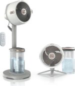 Shark FlexBreeze Pro Mist Fan, Indoor & Outdoor Oscillating Cooling Fan with Misting for Home & Patio, Floor & Tabletop, Portable Cordless & Corded, 24Hr Battery, Remote, White, FA302WH​