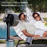 Shark FlexBreeze Pro Mist Fan, Indoor & Outdoor Oscillating Cooling Fan with Misting for Home & Patio, Floor & Tabletop, Portable Cordless & Corded, 24Hr Battery, Remote, White, FA302WH​ - Image 2