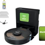 Shark Matrix Plus 2in1 Robot Vacuum & Mop with Sonic Mopping, Matrix Clean, Home Mapping, HEPA Bagless Self Empty Base, CleanEdge, for Pet Hair, WiFi, Compatible with Alexa, Black/Gold (AV2613WA)