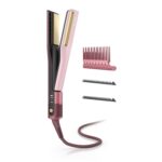 Shark SilkiPro™ Straight | Wet-to-Dry Hair Straightener + Rapid Blow Dryer | 3 Interchangeable Combs | Ultra-Fast Drying | No Heat Damage | for All Hair Types | Rose Petal | HT400PK