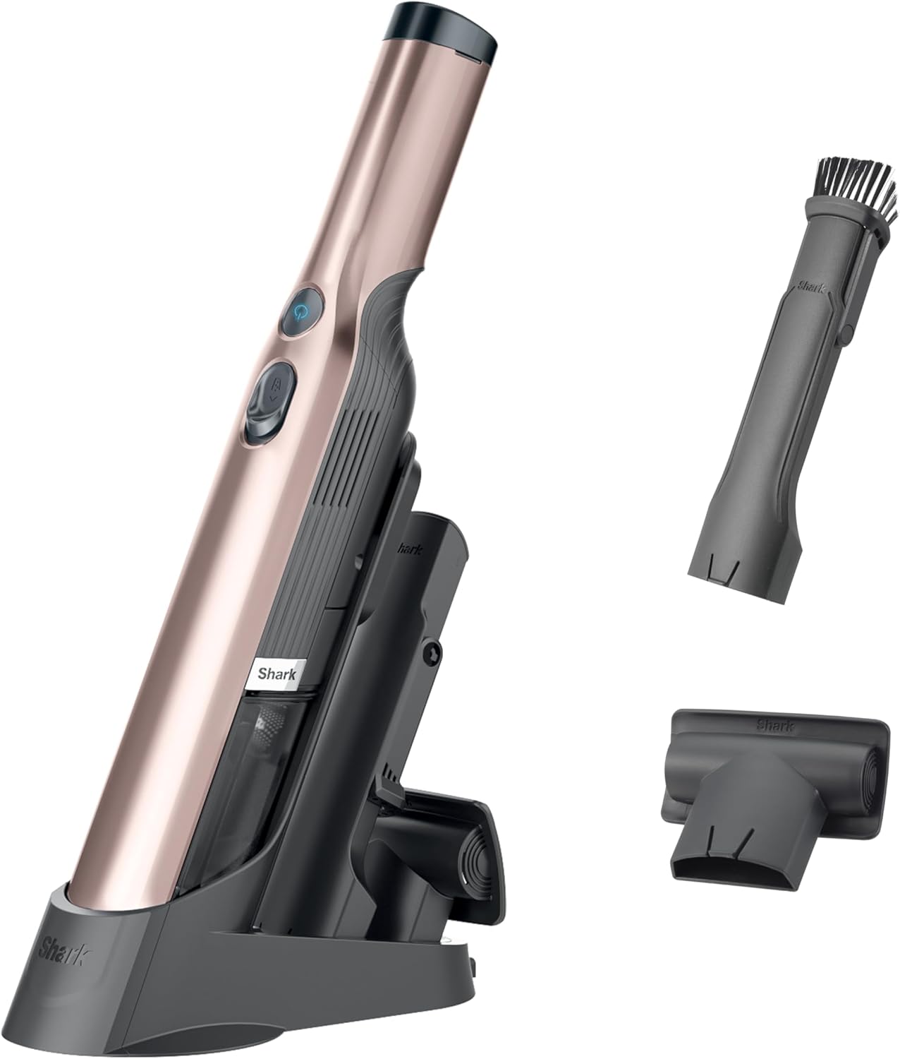 Shark-WANDVAC-Cordless-Hand-Vac-Lightweight-Portable-at-14-lbs.jpg Shark WANDVAC Cordless Hand Vac, Lightweight, Portable at 1.4 lbs., Powerful Suction, Charging Dock, One-Touch Empty for Car & Home, Multi-Surface Pet Tool & Duster Crevice Tool, Rose Gold, WV201RGBRN - Image 1