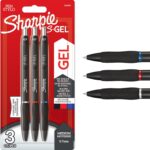 Sharpie S-Gel | Gel Pens | Medium Point (0.7mm) | Black, Red & Blue Ink | 3 Count