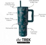 Simple Modern Disney 40 oz Tumbler with Handle and Straw Lid | Insulated Reusable Stainless Steel Water Bottle Travel Mug | Gifts for Women Her | Trek Collection | 40oz | Mickey Mouse Floral Riptide - Image 2