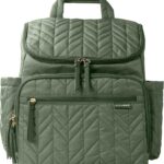 Skip Hop Diaper Bag Backpack: Forma, Multi-Function Baby Travel Bag with Changing Pad & Stroller Attachment, Sage