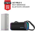 Sony ULT Field 5 Wireless Portable Bluetooth Speaker, IP67 Waterproof, Dustproof, and Rustproof with Enhanced Bass, 25 Hour Battery, 360° Party Light, and Shoulder Strap (SRSULT50B), Black - Image 2