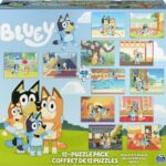 Spin Master Games, Bluey Puzzles 12-Pack, Jigsaw Puzzles for Preschoolers, Ages 4 & Up
