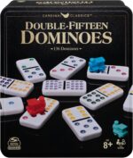 Spin Master Games Double 15 Dominoes Set in Storage Tin Classic Tile Game