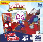 Spin Master Games Spidey & His Amazing Friends Foam Floor Puzzle Kids Game | Features Spidey & Gwen Artwork, Easy-to-Hold Squishy Foam Puzzle, 25 Pieces, Promotes Tactile Learning, 1+ Players, Ages 4+
