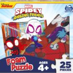 Spin Master Games Spidey & His Amazing Friends Foam Floor Puzzle Kids Game | Features Spidey & Gwen Artwork, Easy-to-Hold Squishy Foam Puzzle, 25 Pieces, Promotes Tactile Learning, 1+ Players, Ages 4+