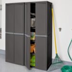 Sterilite 4 Shelf Cabinet, Lockable Utility Storage w/ Adjustable Shelves, Gray - Plastic Shelving Unit for Organizing Garage, Pantry, Basement, Laundry Room or Mudroom - Image 2