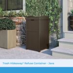 Suncast 33 Gallon Durable Resin Hideaway Outdoor Garbage Can with Secure Lid and Wicker Design for Home Backyards, Decks, or Patios, Java Brown - Image 2