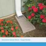 Suncast Easy Assembly Outdoor Decorative Poly Composite Rain Gutter Downspout Splash Block Effective in Any Type of Weather, Stone Light Taupe - Image 2