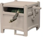 Suncast Garden Hose Reel Hideaway for 5/8" Vinyl Hose, Retracting Storage of 100ft, Light Taupe