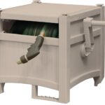 Suncast Garden Hose Reel Hideaway for 5/8" Vinyl Hose, Retracting Storage of 100ft, Light Taupe