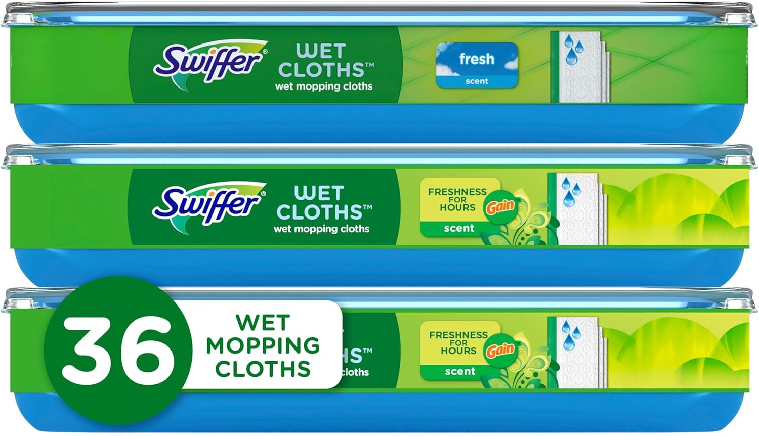 Sweep-Mop-Wet-Pads-Refill-Floor-Cleaner-for-Dirt.jpg Sweep + Mop, Wet Pads Refill, Floor Cleaner for Dirt, Dust, Hair, Cleaning Cloths for Mopping Home, Bathroom, Kitchen, All Purpose Multi-Surface Floor Wipes, Fresh and Gain, 36ct - Image 1