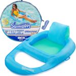 SwimWays Spring Float Premium Recliner Pool Lounger, Inflatable Pool Floats for Adults with Fast Inflation, for Ages 15 & Up
