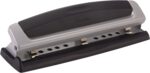 Swingline 3 Hole Punch, 10 Sheet Capacity Three Hole Puncher 3 Ring, Adjustable 2-3 Hole Paper Punch, Precision Pro, Black & Silver (74037)