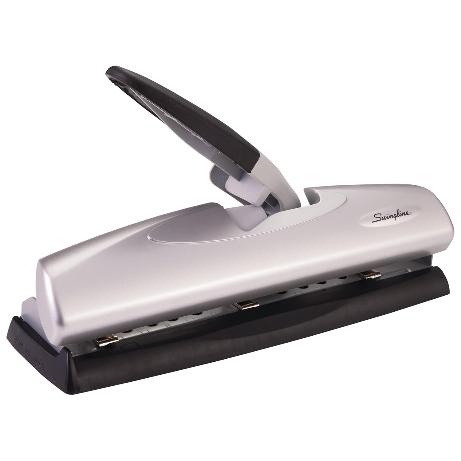 Swingline-3-Hole-Punch-20-Sheet-Capacity-Three-Hole-Puncher.jpg Swingline 3 Hole Punch, 20 Sheet Capacity Three Hole Puncher 3 Ring, Adjustable 2-7 Hole Paper Punch, LightTouch Low Effort, Black & Silver (74030) - Image 1
