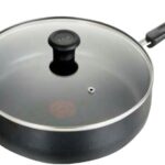 T-Fal Specialty Nonstick Saute Pan with Glass Lid 5 Quart, Oven Broiler Safe 350F, Cookware, Deep Frying Pan with Handle, Skillet, Kitchen, Pots and Pans, Dishwasher Safe, Black