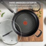 T-Fal Ultimate Hard Anodized Non Stick Jumbo Cooker With Lid & Helper Handle 5 Quart, Oven Broiler Safe 400F, Lid Safe 350F, Cookware, Deep Frying Pan, Skillet, Pots and Pans, Dishwasher Safe, Onyx - Image 2