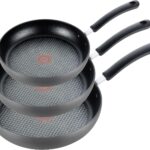 T-Fal Ultimate Hard Anodized Nonstick Fry Pan Set 3 Piece: 8, 10.25, & 12 Inch, Oven Broiler Safe 400F, Kitchen Cookware Set, Pots and Pans Set Non Stick, Frying Pans, Skillets, Dishwasher Safe, Onyx