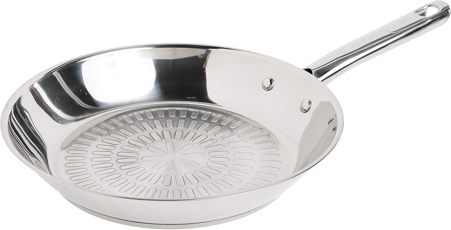 T-fal-Performa-Stainless-Steel-Saute-Pan-105-Inch-Oven-Broiler.jpg T-fal Performa Stainless Steel Sauté Pan 10.5 Inch Oven Broiler Safe 500F Cookware, Pots and Pans, Dishwasher Safe Silver - Image 1