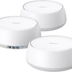 TP-Link Deco 7 BE25 Dual-Band BE5000 WiFi 7 Mesh Wi-Fi System | 4-Stream 5 Gbps, 240 Mhz | Covers up to 6,600 Sq.Ft | 2X 2.5G Ports Wired Backhaul | VPN,MLO, AI-Roaming, HomeShield, 3-Pack