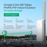 TP-Link Omada Point to Point Wireless Bridge Outdoor - 5GHz, 867Mbps, PtP&PtMP, 1km Range, 3 Gigabit Ports, PoE or DC Powered, IP65 Weatherproof, Preconfigured, Plug&Play(EAP211-Bridge KIT) - Image 2
