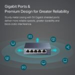 TP-Link TL-SG105, 5 Port Gigabit Unmanaged Ethernet Switch, Network Hub, Ethernet Splitter, Plug & Play, Fanless Metal Design, Shielded Ports, Traffic Optimization - Image 2