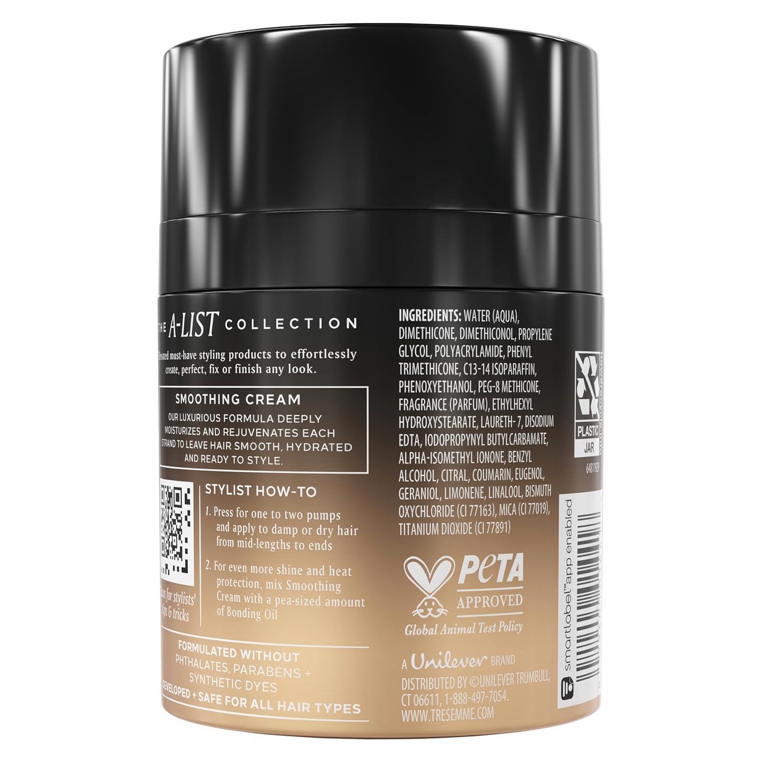 TRESemmé Smoothing Cream 1 ct A-List Collection for Frizz-Control & Deep Hydration, Developed & Safe for All Hair Types, 3.04 FL OZ - Image 2