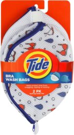 Tide Bra Wash Bag, Mesh Lingerie Laundry Bag for Wash Machine, Holds 1 Bra, Protection from Snagging, Ripping, or Tearing, 2 Pack