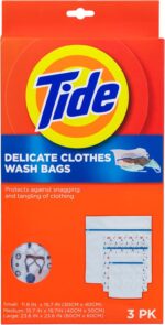 Tide Delicate Clothes Mesh Wash Bags for Wash Machine, 3 Pack (Small, Medium, and Large), Protects from Snagging, Tangling & Wear