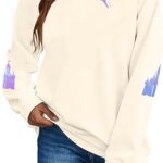 UNIQUENOE Magic Kingdom Sweatshirts for Women Magical Tshirt Family Vacation Tee Castle Graphic Long Sleeve Tops